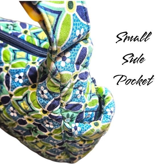 Vera Bradley Daisy Daisy Green Blue Quilted Shoulder Bag Cottagecore Grandma Y2K - Picture 8 of 12